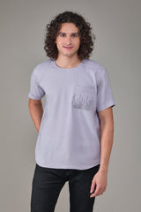 Men' Hemp T-Kurta with Linear Edge Pocket