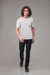 Men' Hemp T-Kurta with Linear Edge Pocket