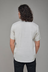 Men' Hemp T-Kurta with Linear Edge Pocket