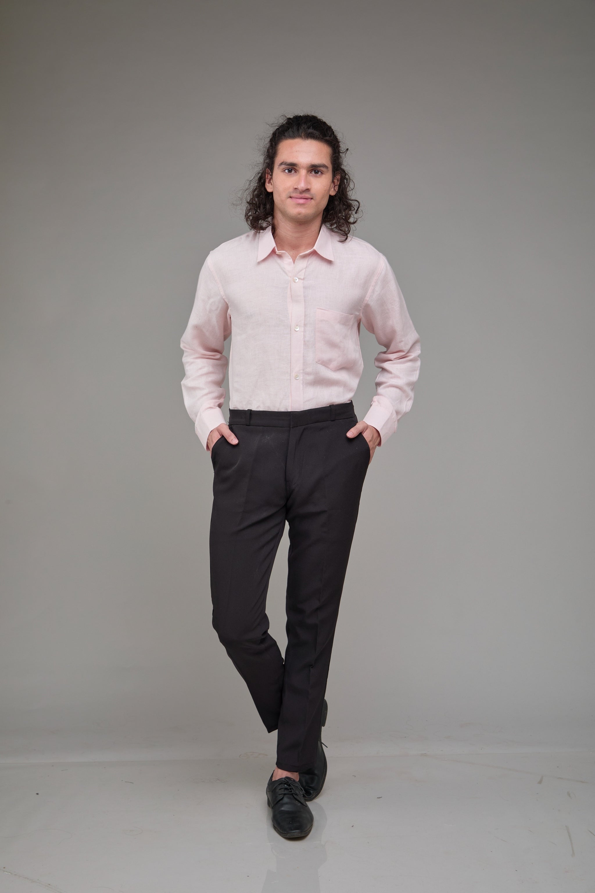 Men Blush Pink Formal Shirt