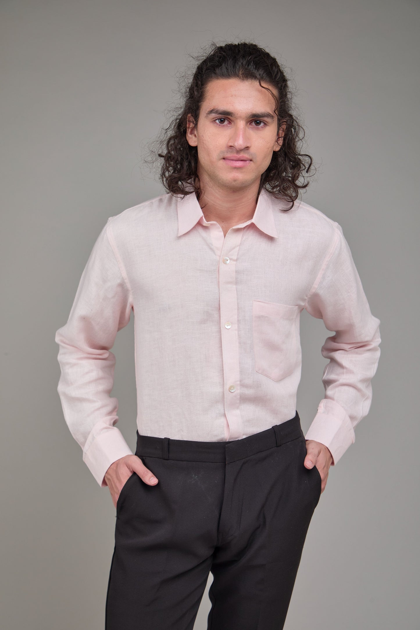 Men Blush Pink Formal Shirt