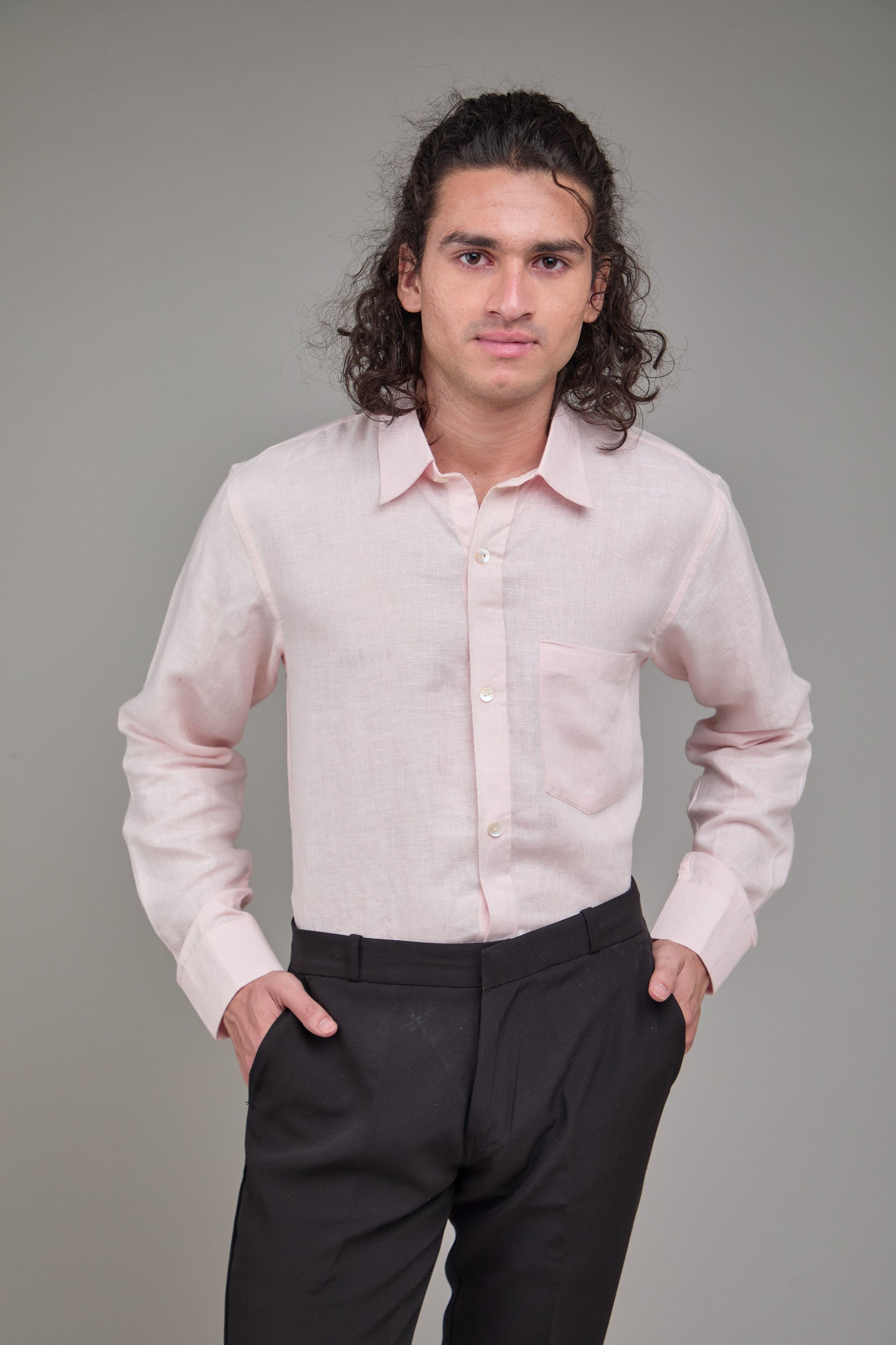 Men Blush Pink Formal Shirt