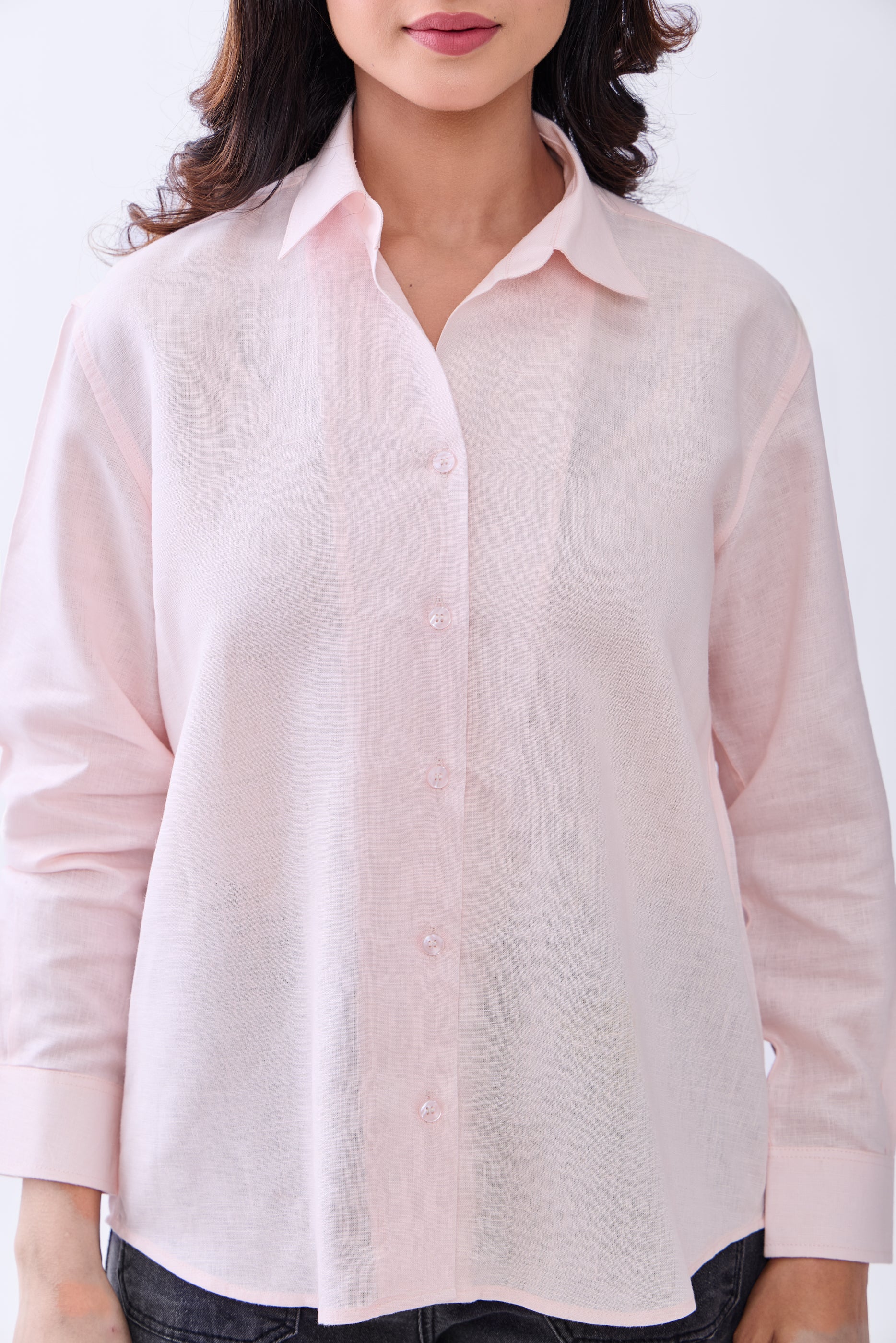 Hemp Women's Solid Button-Down Formal Shirt