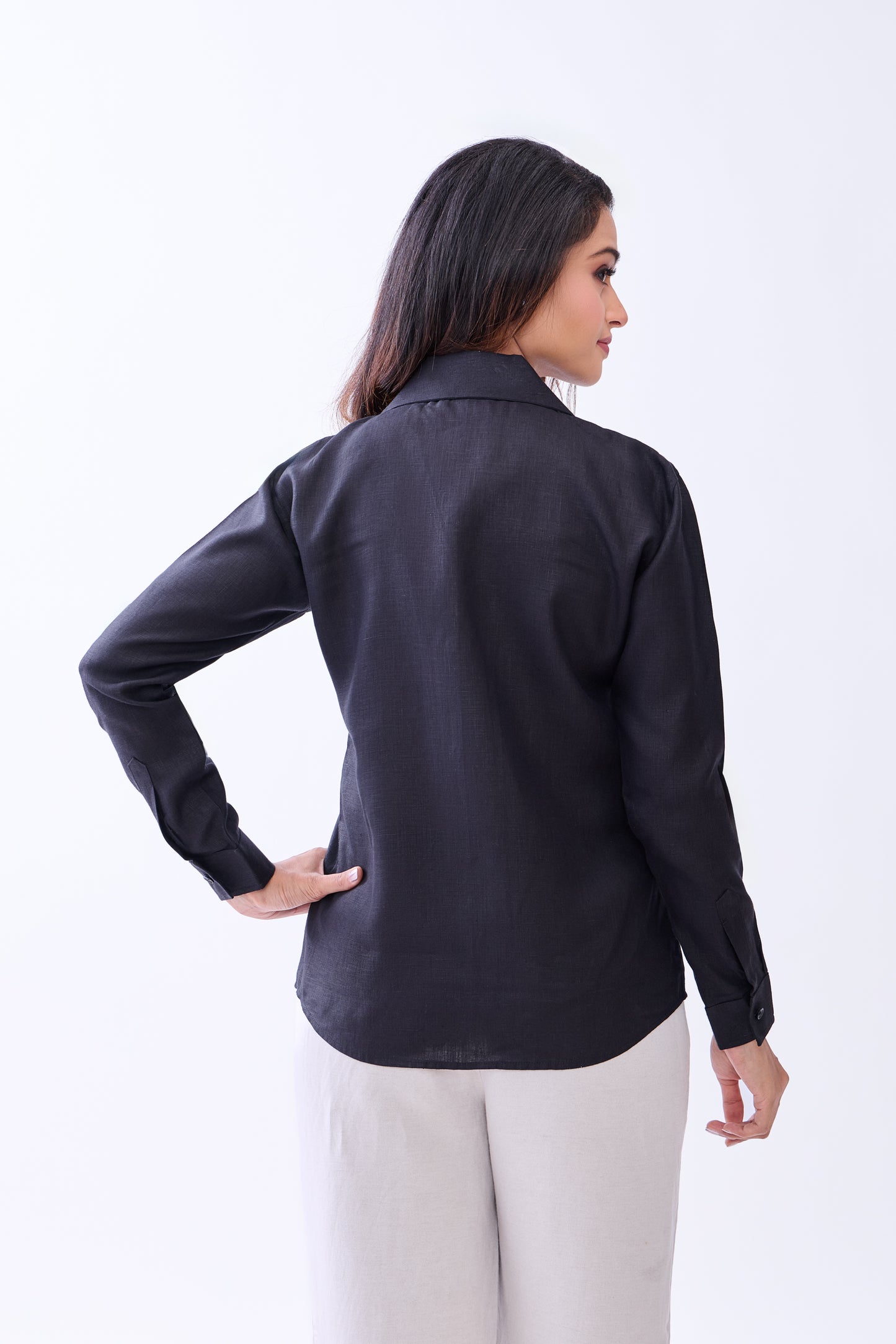 The Label Gaia Hemp Black Button-Down Shirt