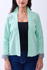 The Label Gaia Hemp Women's Front open Green Blazer