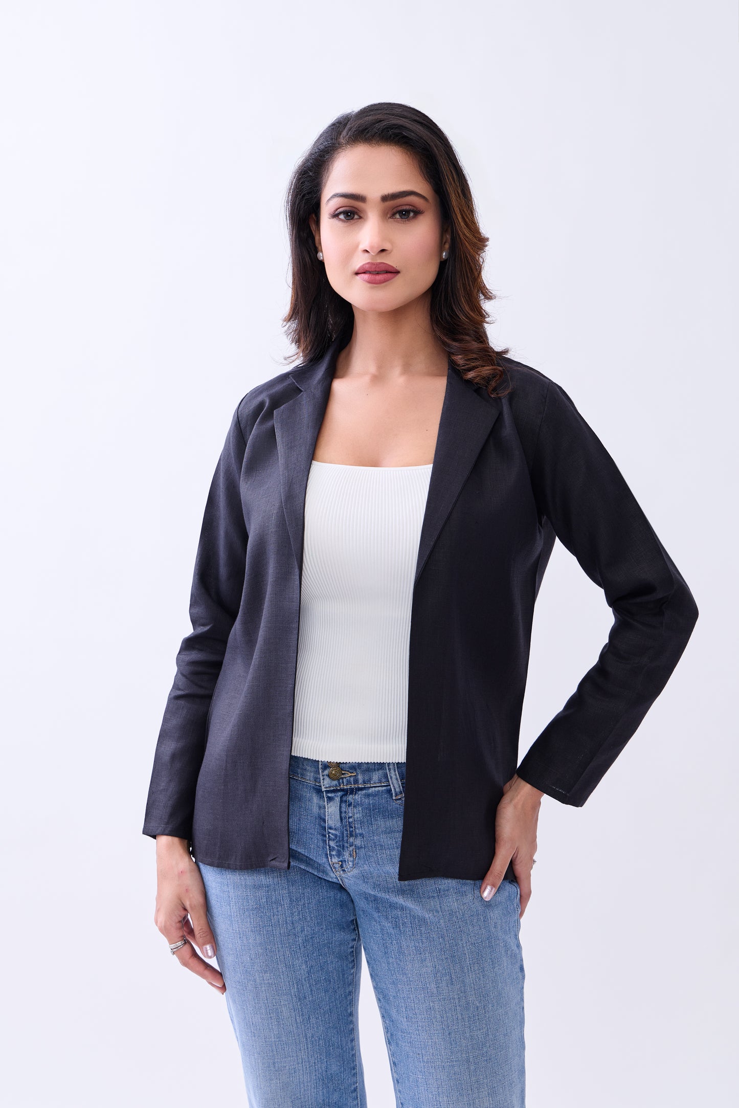 Hemp Women's Open-Front Blazer