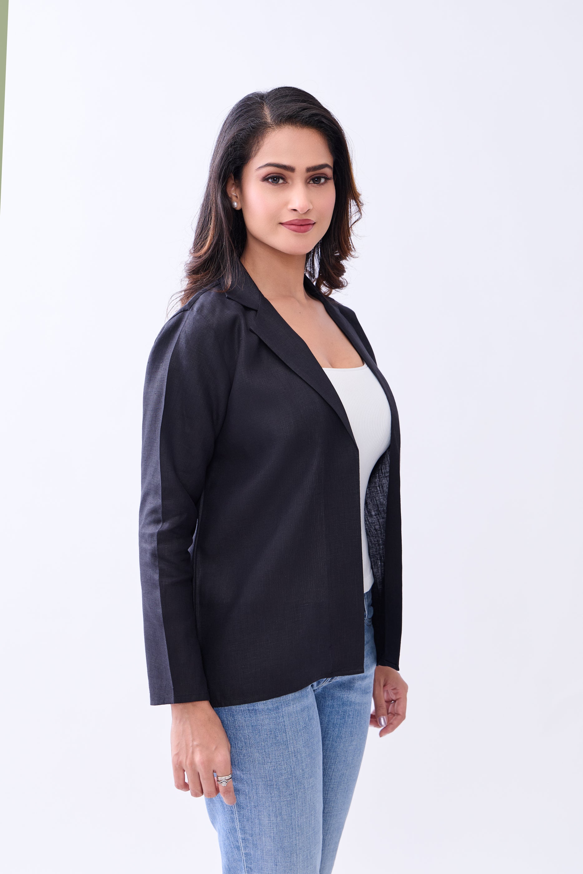 Hemp Women's Open-Front Blazer