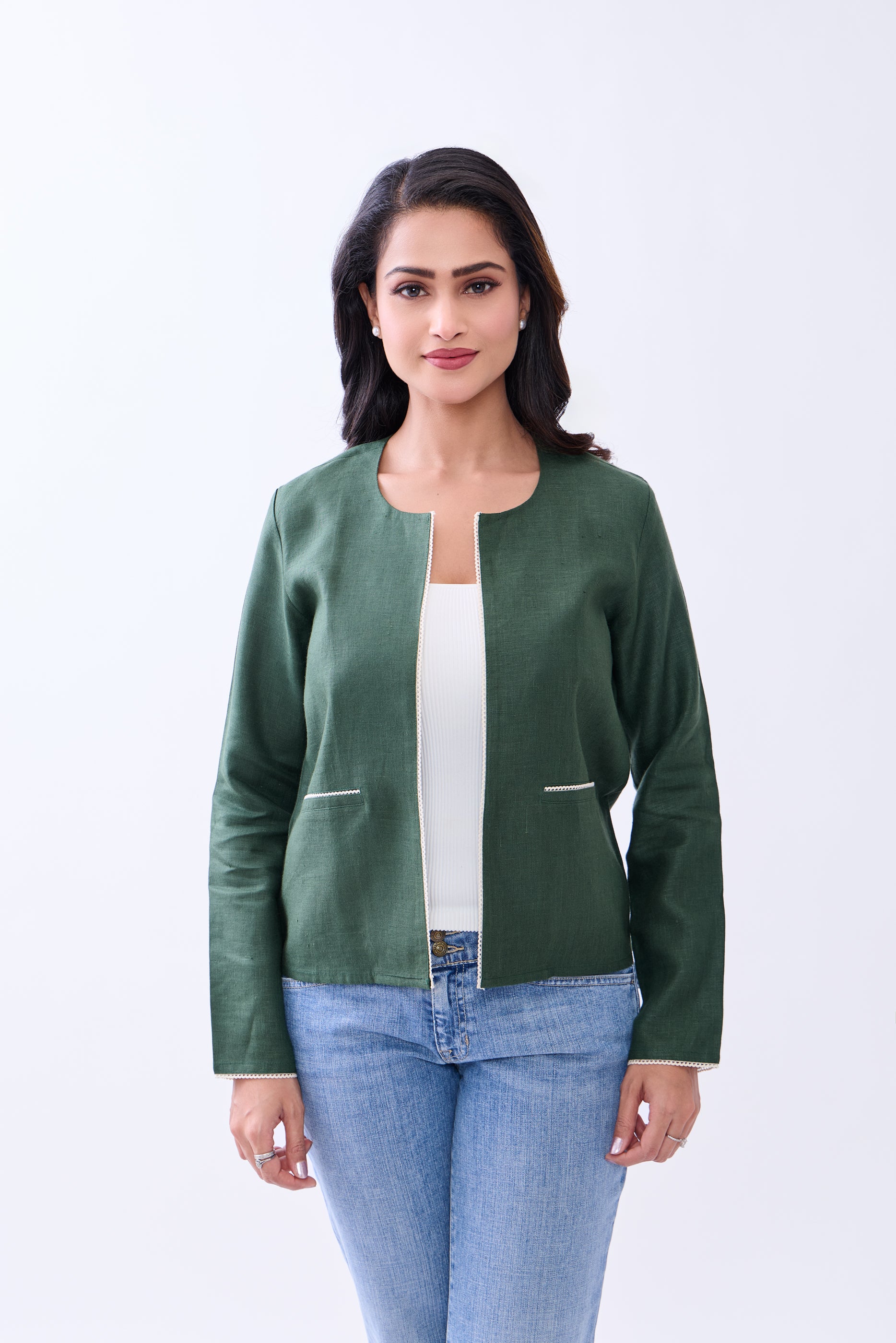 Hemp Women's Regular Fit Front Open Jacket