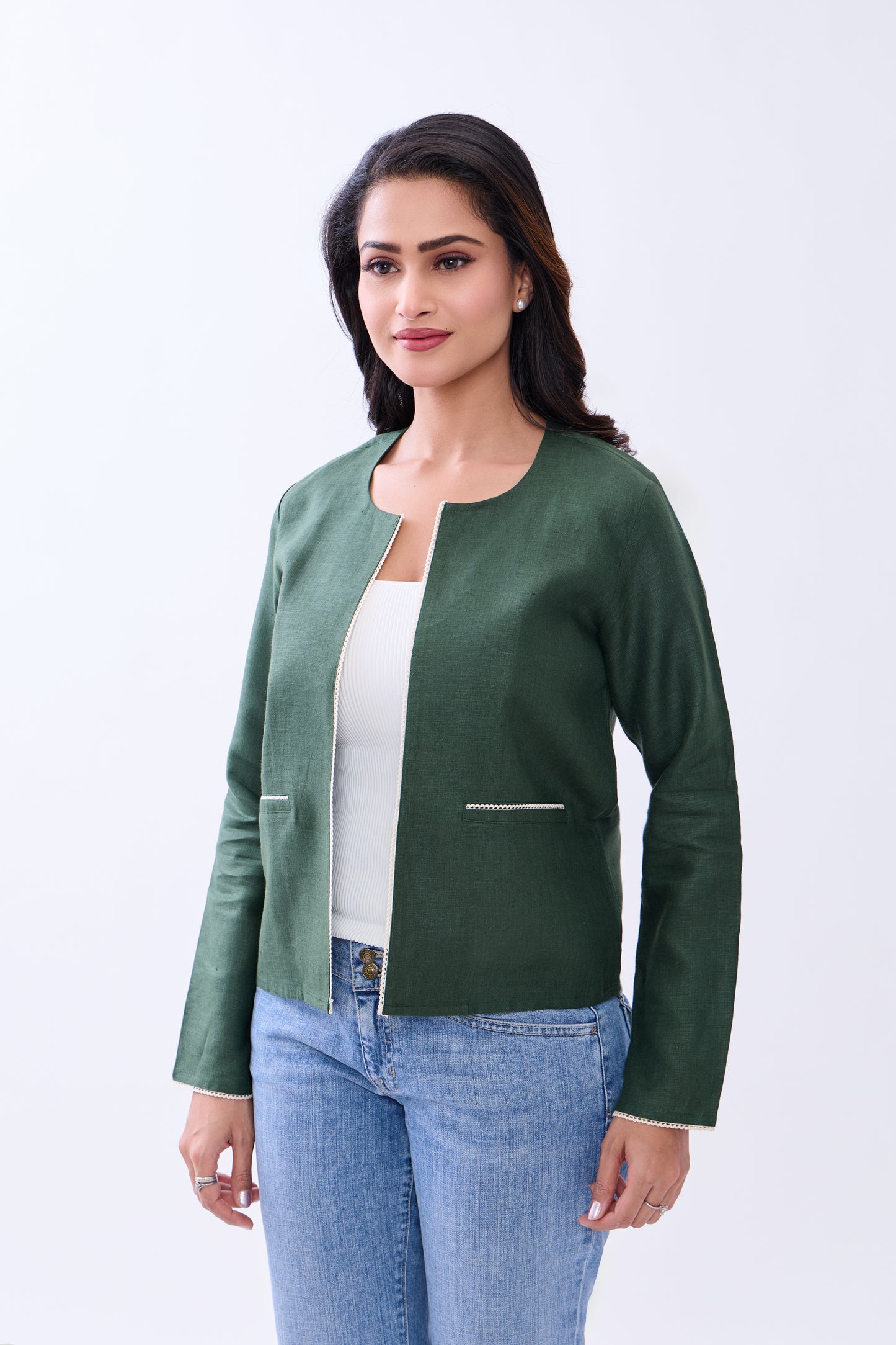 Hemp Women's Regular Fit Front Open Jacket