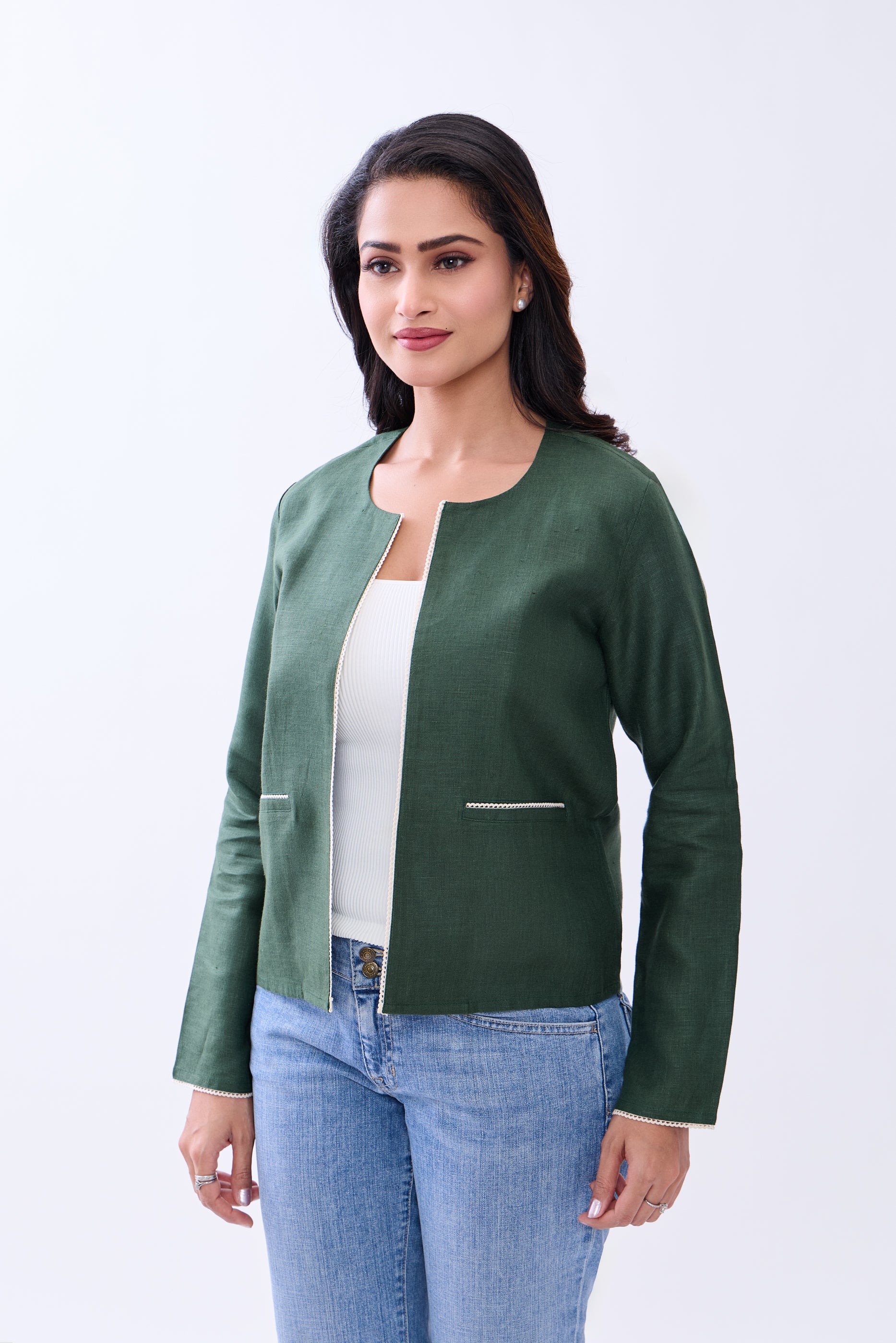 Hemp Women's Regular Fit Front Open Jacket