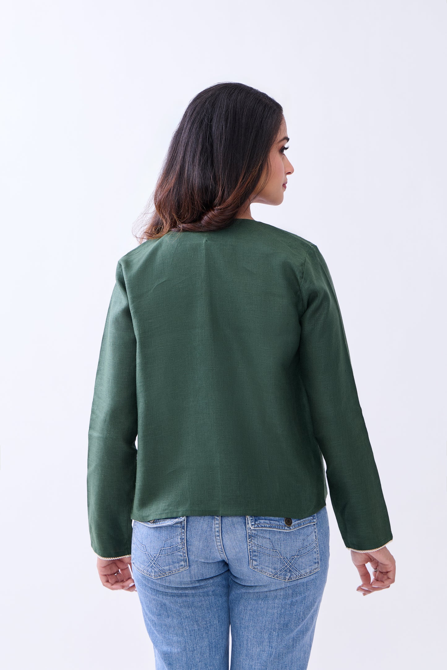 Hemp Women's Regular Fit Front Open Jacket