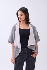 The Label Gaia Hemp Reversable Shrug – Grey & Blush Pink