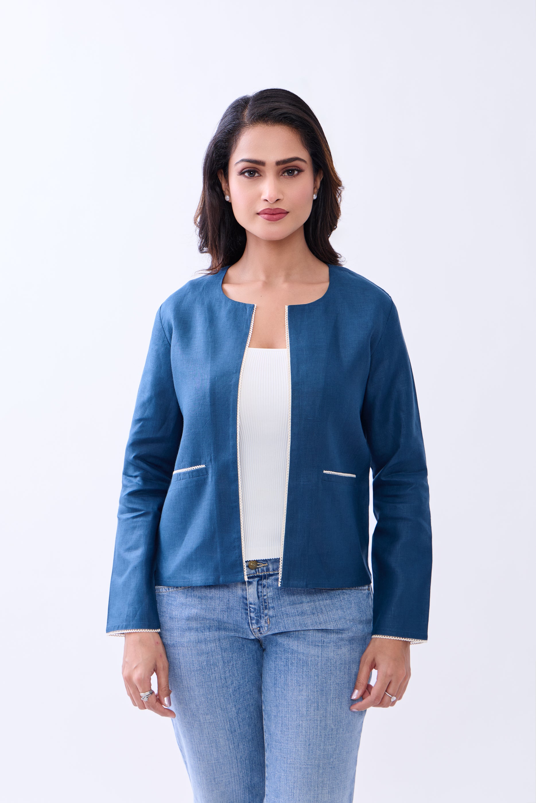 Hemp Women's Regular Fit Front Open Jacket