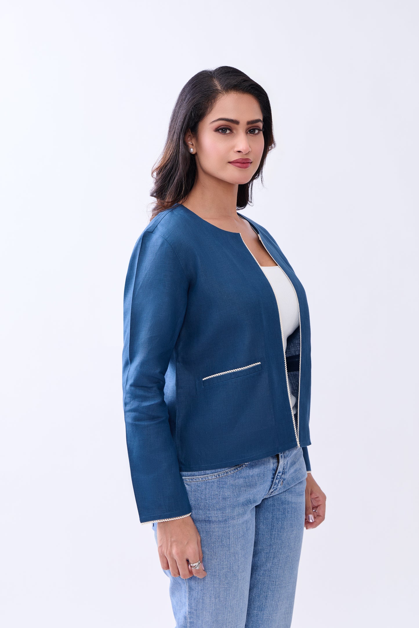 Hemp Women's Regular Fit Front Open Jacket