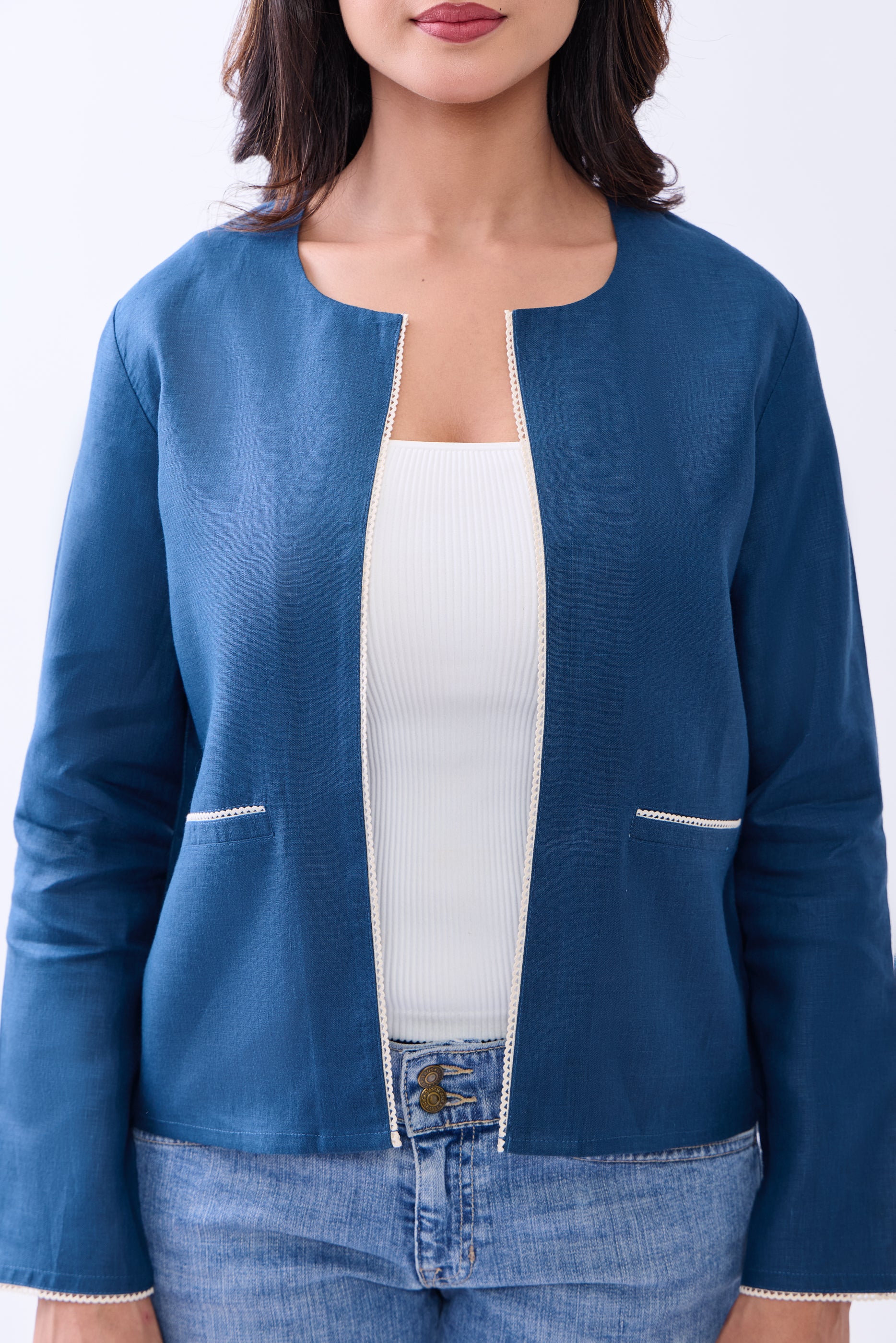 Hemp Women's Regular Fit Front Open Jacket