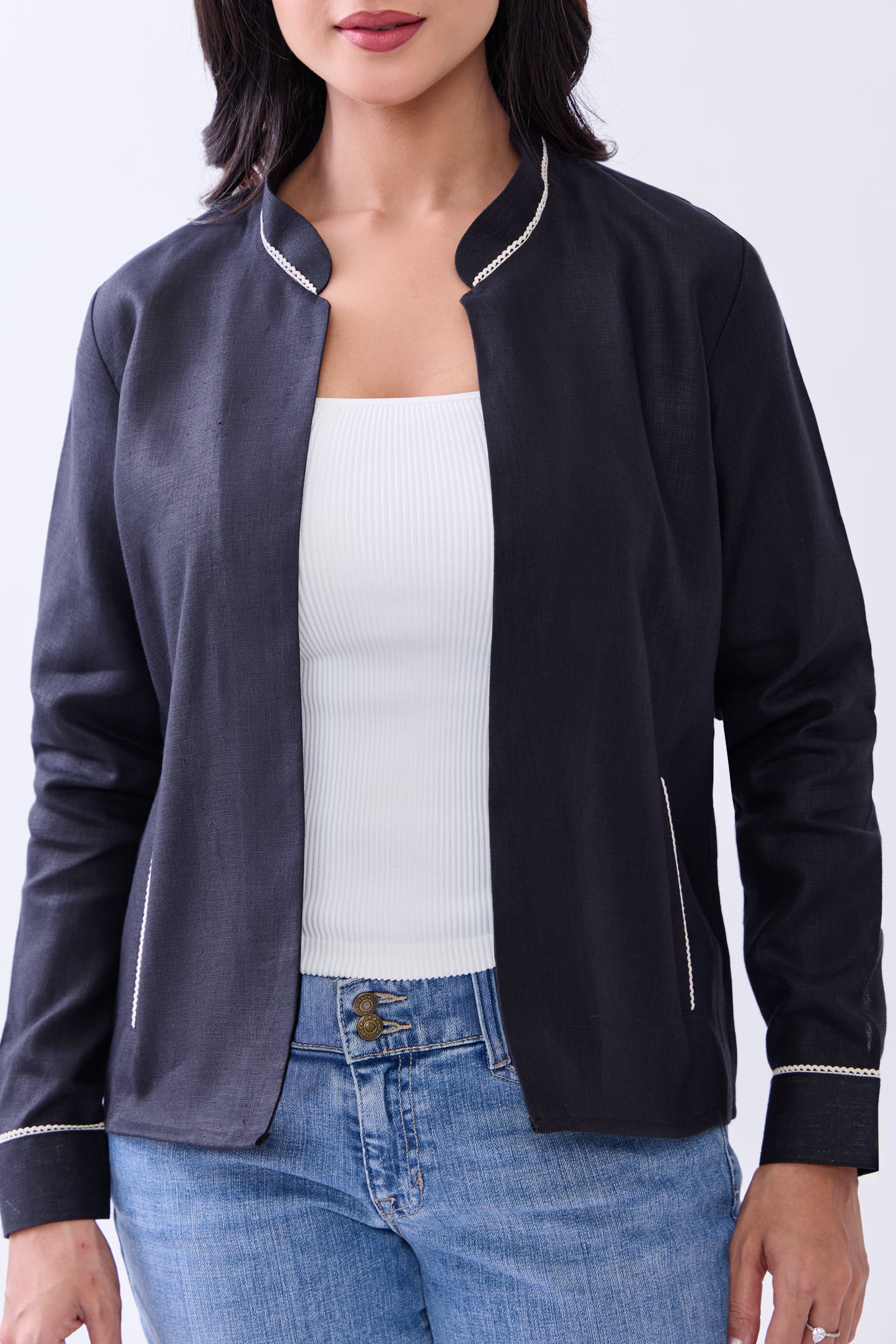 Hemp Women's Front Open Blazer