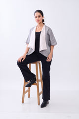 The Label Gaia Hemp Reversable Shrug – Grey & Blush Pink