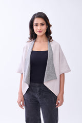The Label Gaia Hemp Reversable Shrug – Grey & Blush Pink