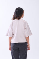 The Label Gaia Hemp Reversable Shrug – Grey & Blush Pink