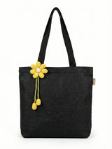 Hemp Essential Tote Bag with Yellow Flower Charm