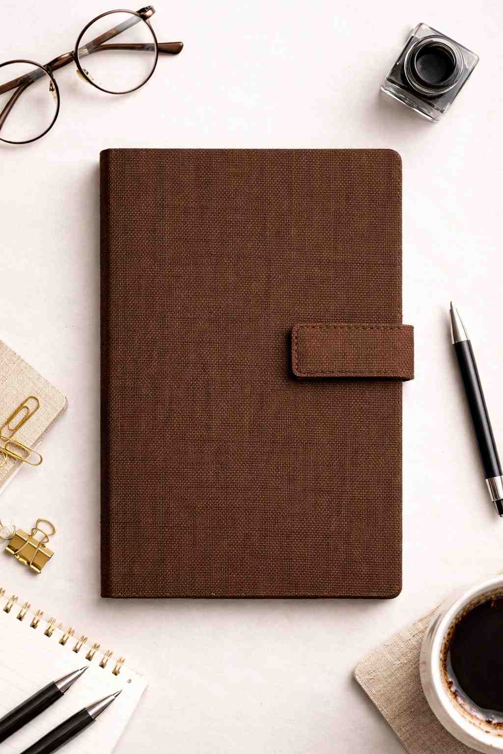 Hemp A5 Notebook Diary with Button Flap Closure