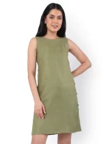 Hemp Olive Sleeveless Dress_2