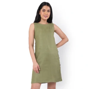 Hemp Olive Sleeveless Dress