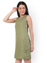 Hemp Olive Sleeveless Dress_3