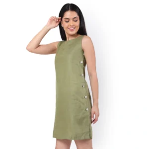 Hemp Olive Sleeveless Dress