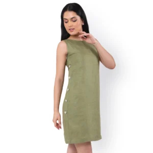 Hemp Olive Sleeveless Dress