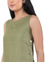 Hemp Olive Sleeveless Dress_6