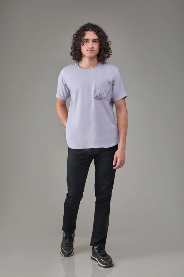 Men Solid Hemp T-Kurta