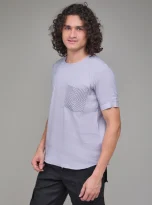 Men Solid Hemp T-Kurta Lavender_3