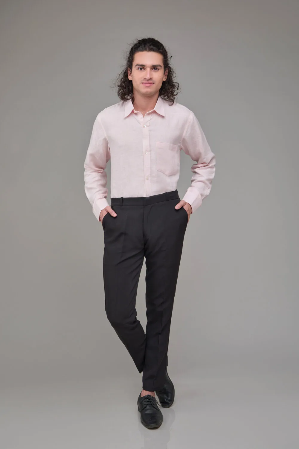 Men Solid Hemp Formal Shirt