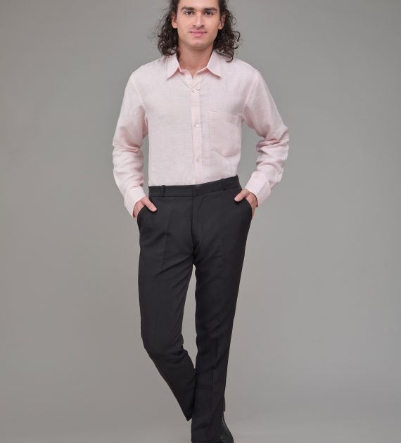 Men Solid Hemp Formal Shirt