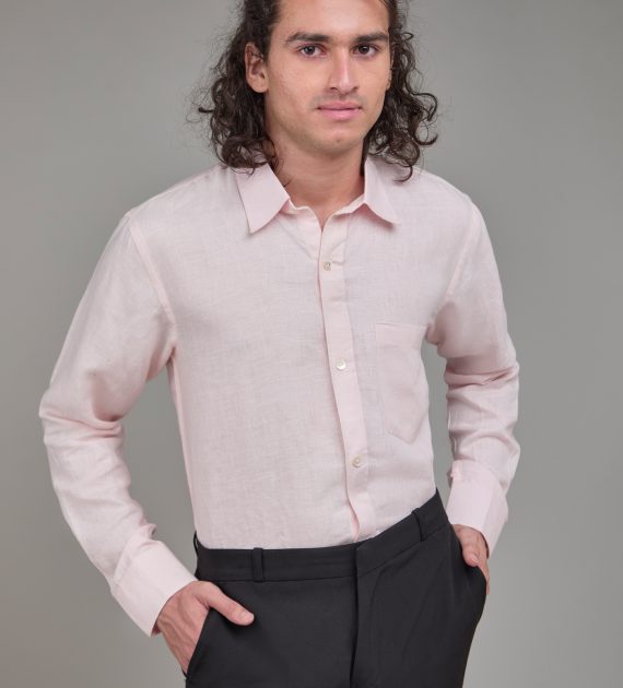 Men Solid Hemp Formal Shirt