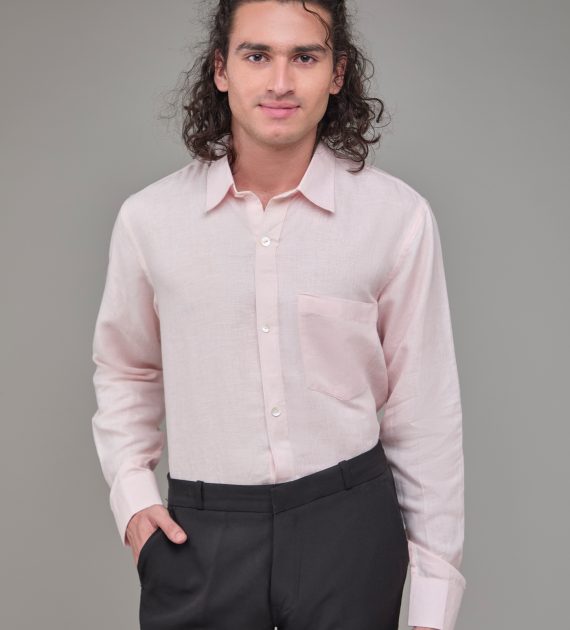 Men's Solid Hemp Formal Shirt