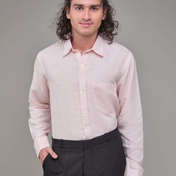 Men's Solid Hemp Formal Shirt