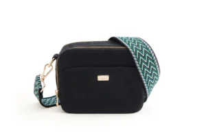 Hemp Double Pocket Sling Bag Black