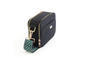 Hemp Double Pocket Sling Bag Black