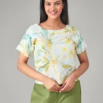 Hemp Floral Yellow Printed Top