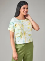 Hemp Floral Yellow Printed Top_2