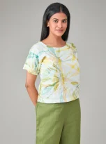 Hemp Floral Yellow Printed Top_3