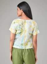 Hemp Floral Yellow Printed Top_4