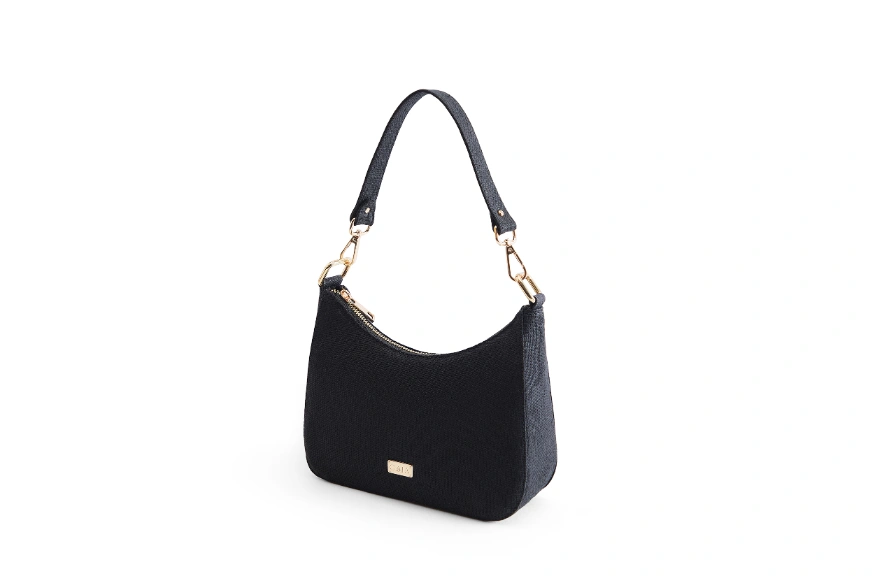 Hemp Lunar Shoulder Sling Bag Black