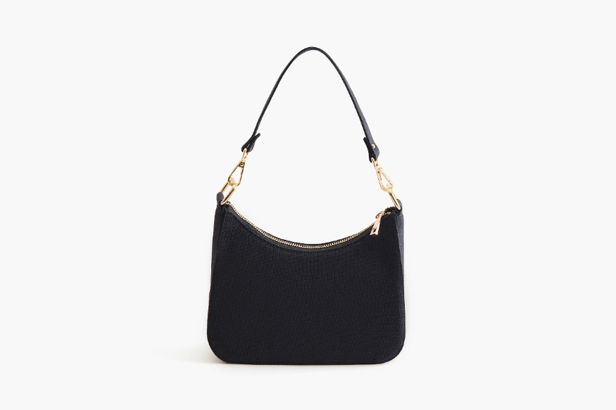 Hemp Lunar Shoulder Sling Bag Black