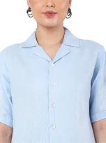 Hemp Over-Sized Blue Shirt_2