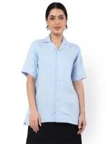 Hemp Over-Sized Blue Shirt_4