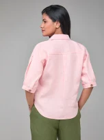 Hemp Peach Off Shoulder Shirt_5