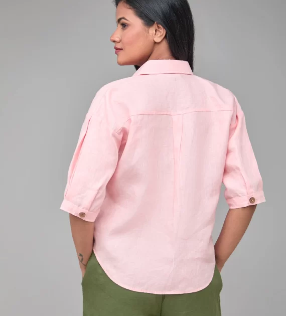 Hemp Peach Off Shoulder Shirt